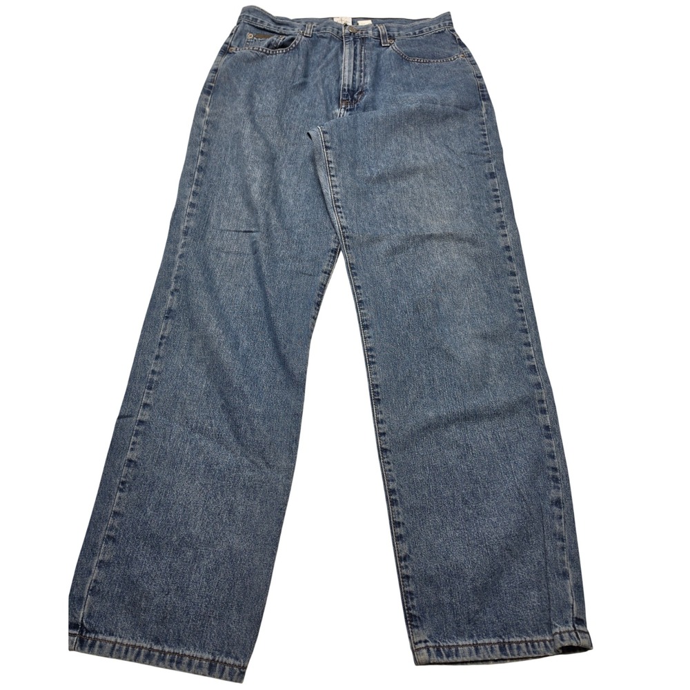 Calvin Klein Jeans Womens 12 Easy Fit Straight Leg Denim Blue Double Stone Wash